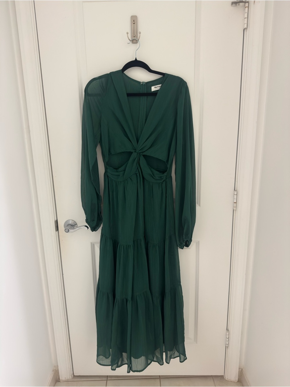 Showpo emerald green maxi dress with sleeves